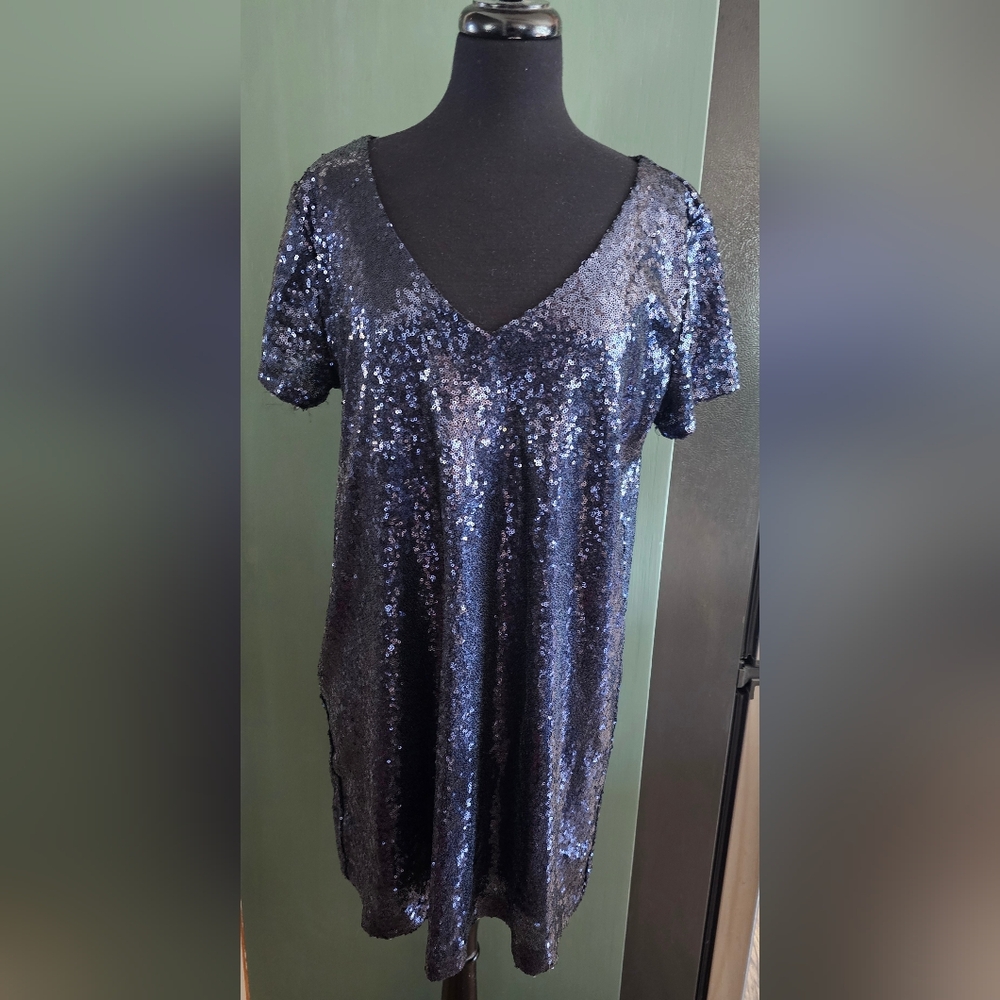 Lulu Navy Sequin Dress